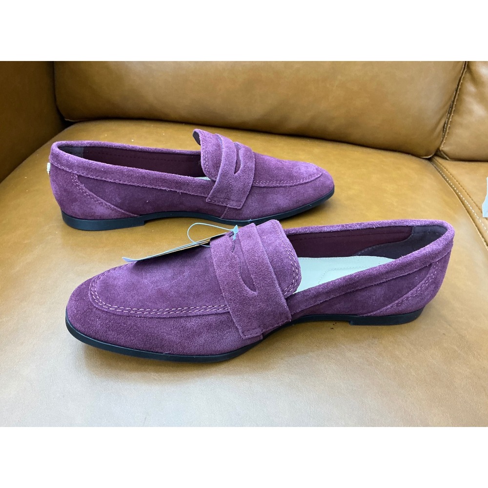 Liz Claiborne Inca Penny Loafers Womens 7.5 Wine New Suede Memory Foam Flats - Picture 2 of 8